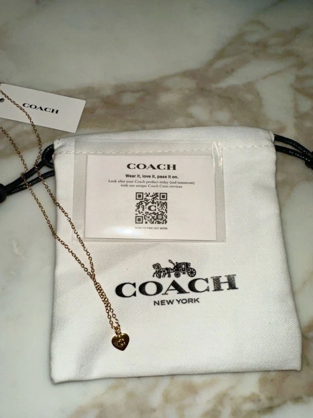 Coach Gold Heart Charm Necklace - Picture 3 of 7